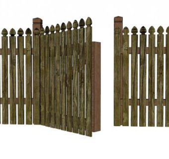 木栅栏sketchup模型下载_sketchup草图大师SKP模型