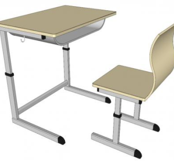 教室桌椅sketchup模型下载_sketchup草图大师SKP模型