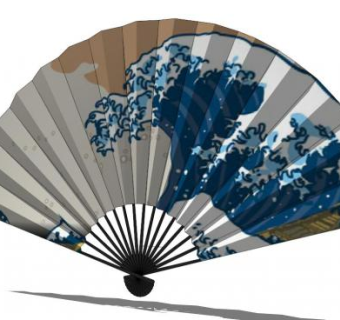 扇子sketchup模型下载_sketchup草图大师SKP模型