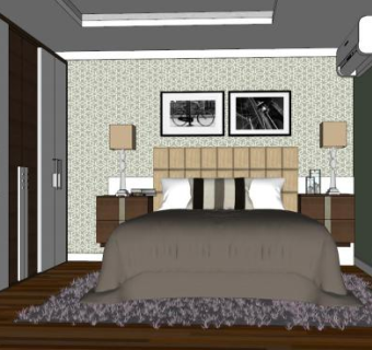 卧室sketchup模型下载_sketchup草图大师SKP模型