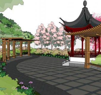 小游园sketchup模型下载_sketchup草图大师SKP模型