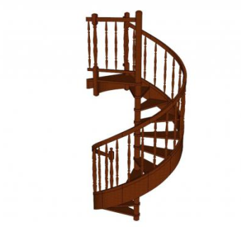 木楼梯sketchup模型下载_sketchup草图大师SKP模型