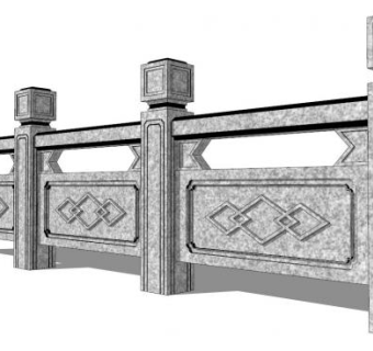 石栏杆sketchup模型下载_sketchup草图大师SKP模型