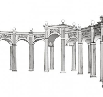 欧式廊架sketchup模型下载_sketchup草图大师SKP模型