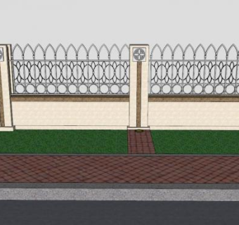 围墙围栏sketchup模型下载_sketchup草图大师SKP模型
