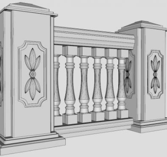 罗马柱护栏sketchup模型下载_sketchup草图大师SKP模型