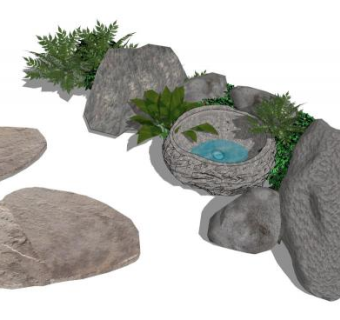 山石sketchup模型下载_sketchup草图大师SKP模型