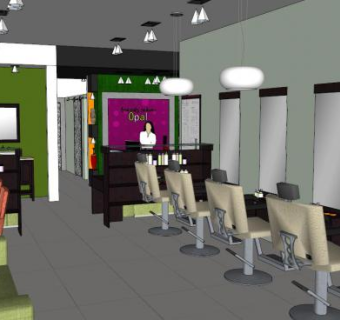 理发店sketchup模型下载_sketchup草图大师SKP模型