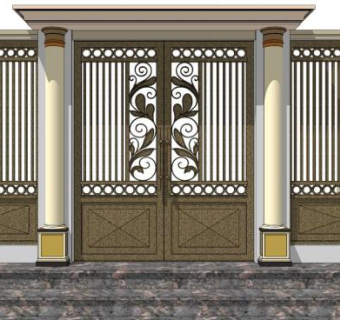 别墅大门sketchup模型下载_sketchup草图大师SKP模型