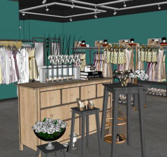 店铺sketchup模型下载_sketchup草图大师SKP模型