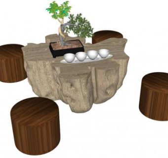 茶桌sketchup模型下载_sketchup草图大师SKP模型