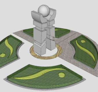 校园雕塑sketchup模型下载_sketchup草图大师SKP模型