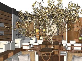 <em>西餐厅</em>咖啡厅餐桌椅sketchup模型下载_sketchup草图...