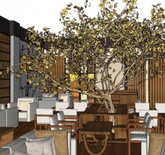 西餐厅咖啡厅餐桌椅sketchup模型下载_sketchup草图大师SKP模型
