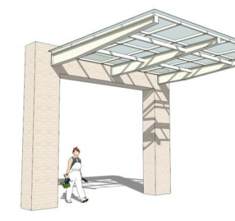 玻璃雨蓬su模型下载_sketchup草图大师SKP模型
