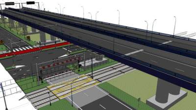 高架桥桥梁设计Su模型下载_sketchup草图大师SKP模型