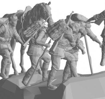 红军革命者人物雕像sketchup模型下载_sketchup草图大师SKP模型