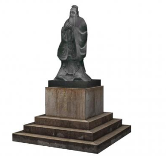 孔夫子雕像sketchup模型下载_sketchup草图大师SKP模型