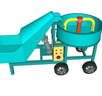 混泥土搅拌机的SKP模型素材_su模型下载 草图大师模型_SKP模型