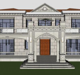 欧式住宅建筑sketchup模型下载_sketchup草图大师SKP模型