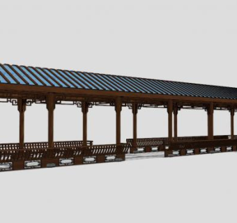 古典廊架sketchup模型下载_sketchup草图大师SKP模型