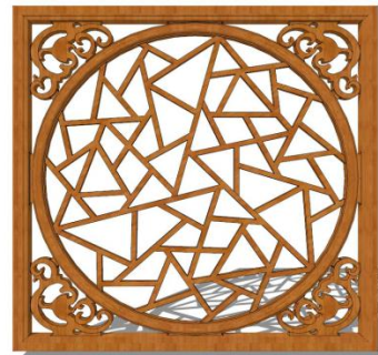 新中式花窗sketchup模型下载_sketchup草图大师SKP模型