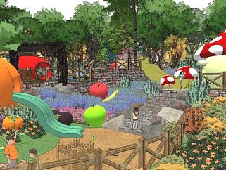 儿童乐园景观设计sketchup模型下载_sketchup草图大师SKP模型