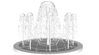 喷泉skp模型下载_sketchup草图大师SKP模型