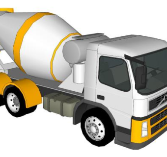 3d混凝土罐车skp模型下载_sketchup草图大师SKP模型