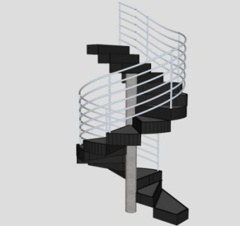 旋转楼梯skp模型下载_sketchup草图大师SKP模型