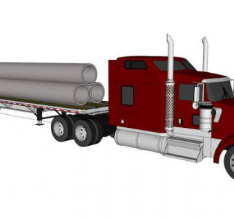 平板车skp模型下载_sketchup草图大师SKP模型