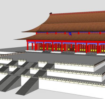 中国宫殿skp模型下载_sketchup草图大师SKP模型