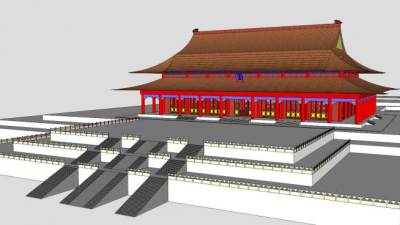 中国宫殿skp模型下载_sketchup草图大师SKP模型