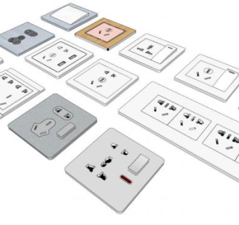 开关插座skp模型下载_sketchup草图大师SKP模型
