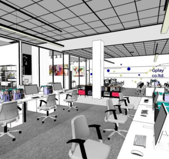 会议室外观skp模型下载_sketchup草图大师SKP模型