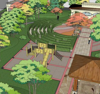 山体公园景观skp模型下载_sketchup草图大师SKP模型