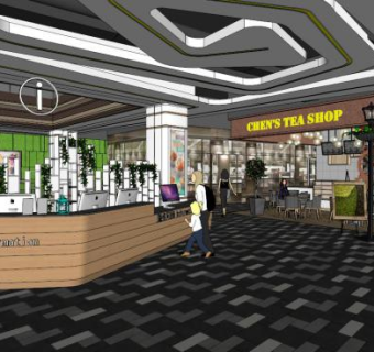 商场内部skp模型下载_sketchup草图大师SKP模型