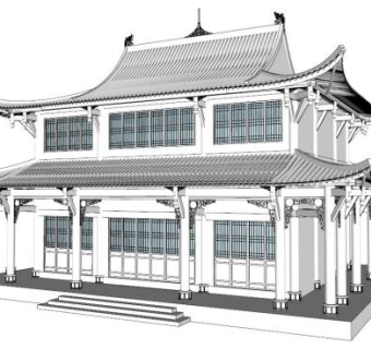 古建筑skp模型下载_sketchup草图大师SKP模型