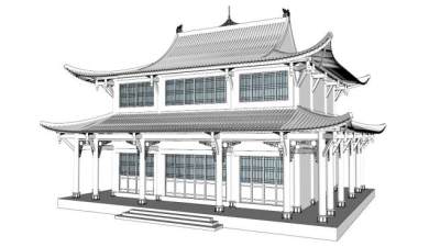 古建筑skp模型下载_sketchup草图大师SKP模型