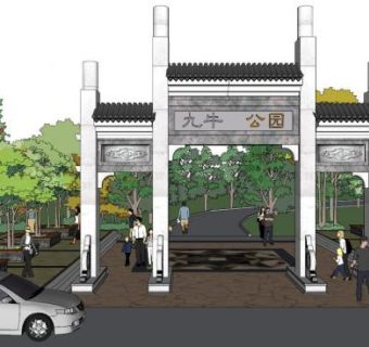 牌坊skp模型下载_sketchup草图大师SKP模型