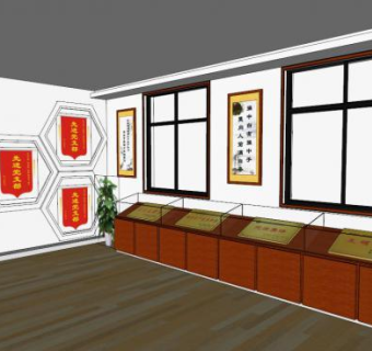 奖牌展柜skp模型下载_sketchup草图大师SKP模型