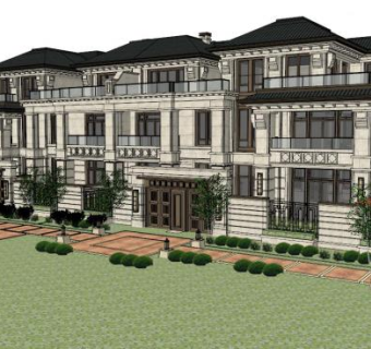 别墅skp模型下载_sketchup草图大师SKP模型