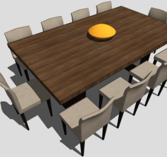 餐桌skp模型下载_sketchup草图大师SKP模型