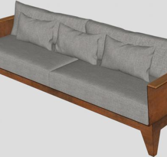 三座沙发skp模型下载_sketchup草图大师SKP模型