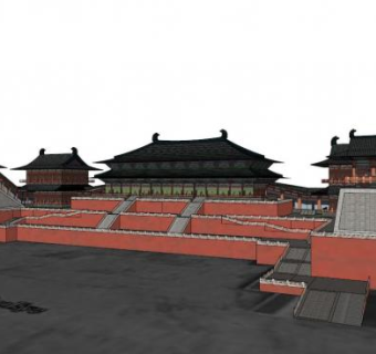 大明宫skp模型下载_sketchup草图大师SKP模型