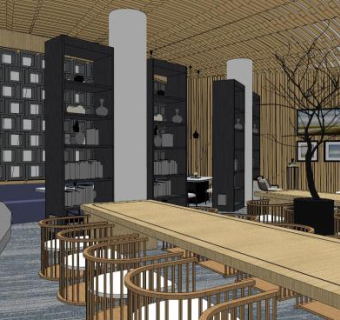 商业空间skp模型下载_sketchup草图大师SKP模型