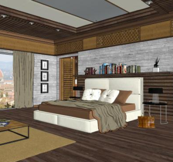 卧室skp模型下载_sketchup草图大师SKP模型