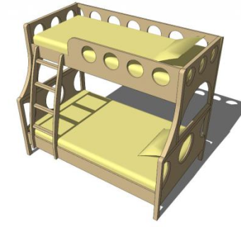 儿童床skp模型下载_sketchup草图大师SKP模型