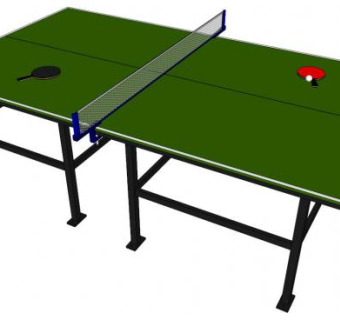 乒乓球桌skp模型下载_sketchup草图大师SKP模型
