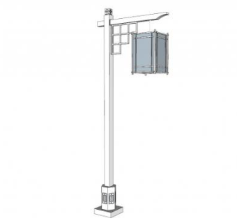 中式路灯skp模型下载_sketchup草图大师SKP模型